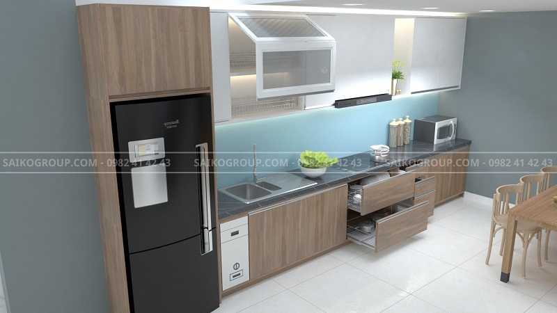 thiết kế nội thất phòng bếp biệt thự